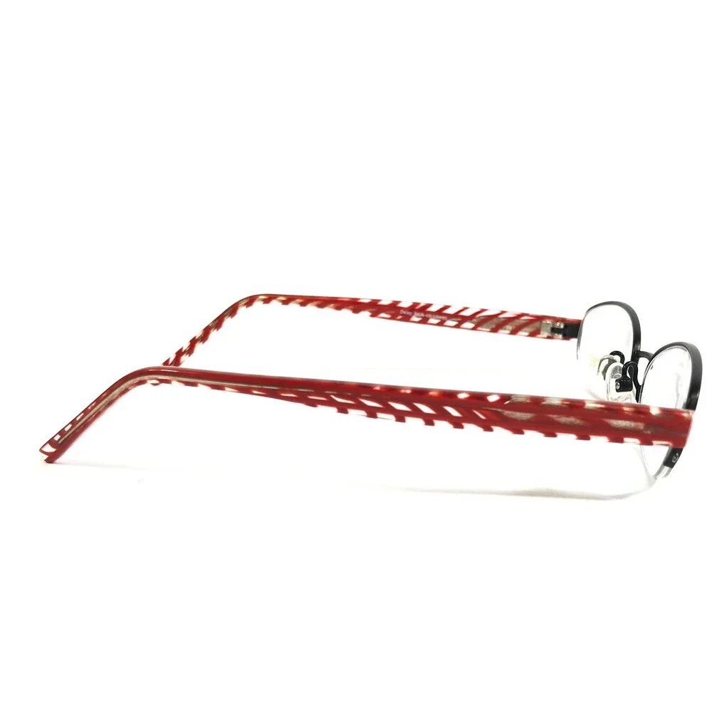 No Boundaries Petite Eyeglasses Frames Daisy BKR Black Red Oval 49-17-135
